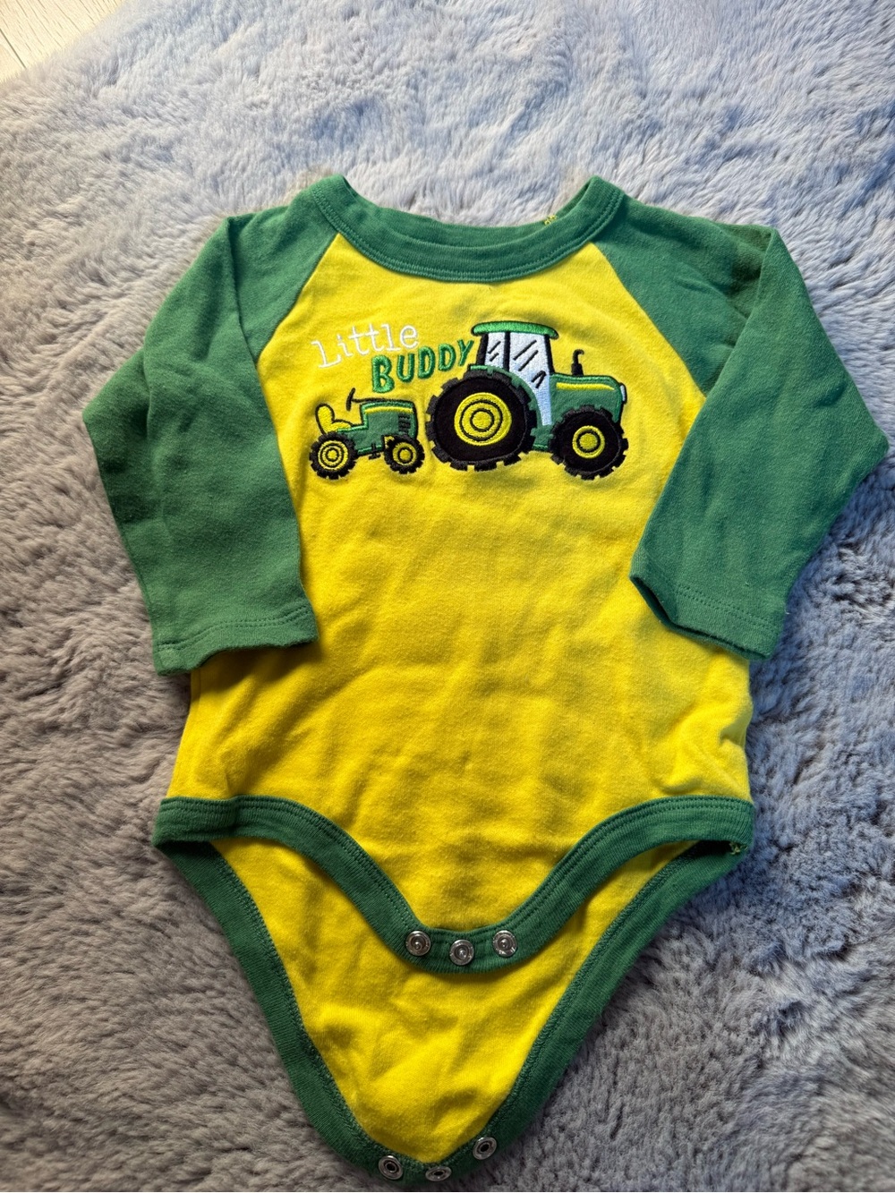 John Deere Green and Yellow 'Buddy' Tractor Bodysuit